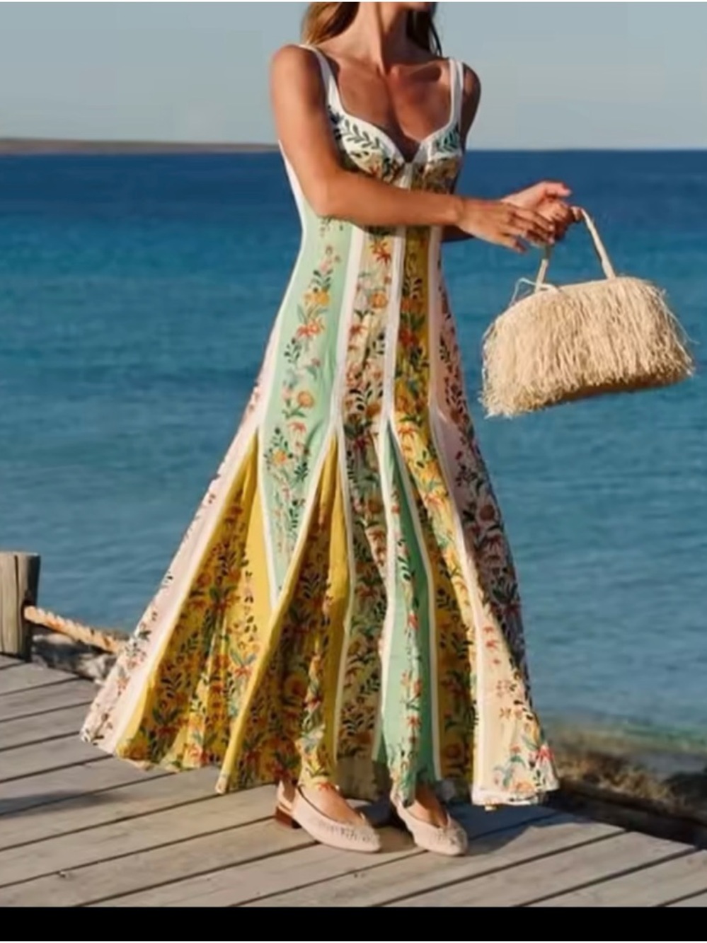 FARM Rio Mint & Yellow Floral Panel Maxi Dress - Picture 4 of 15